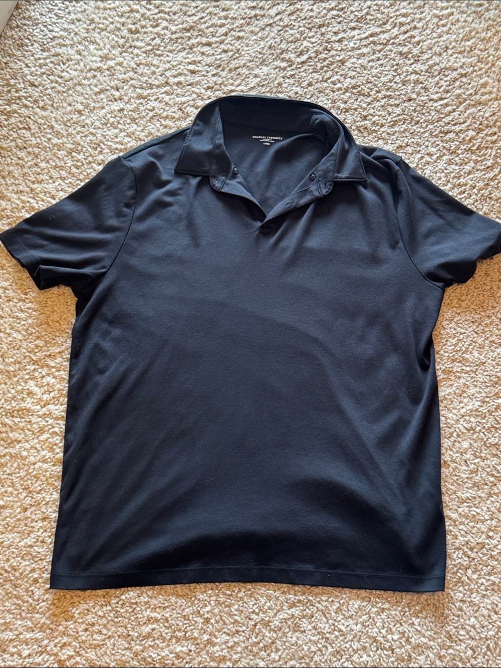 Charles Tyrwhitt Classic Black Short-Sleeve Polo Shirt - Men's